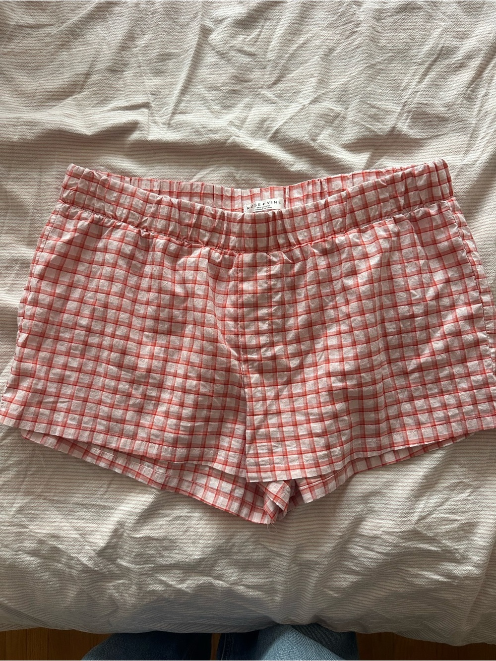 Women's Pink Check Cotton Sleep Shorts